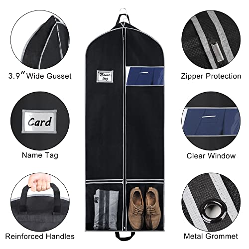 Long Dress Garment Bags for Travel Dress Suit Cover for Storage 60in