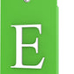 Gostwo 2 Pack Luggage Tags for Suitcases, 26 Initial Letter Travel Luggage Baggage Identification Labels ID Tag Fully Bendable Tags with Stainless Steel Loop (Green) (Letter E)