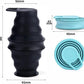 Collapsible Silicone Water Bottle - Foldable, Lightweight, and BPA-Free | 500ml (17oz) Reusable Leakproof Bottle for Camping, Travel, and Gym | Compact & Durable with Carabiner - Black