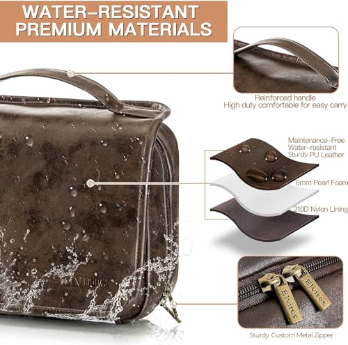 Hanging Toiletry Bag Removable Travel Bag PU leather Makeup Cosmetic Organizer Kit