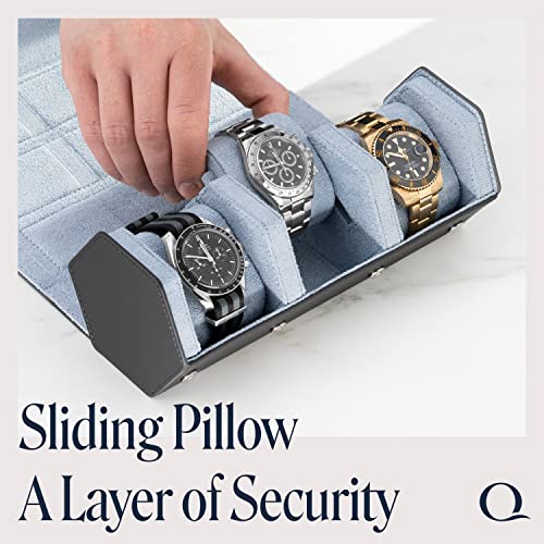 Leather Watch Roll Travel Case for 3 Watches