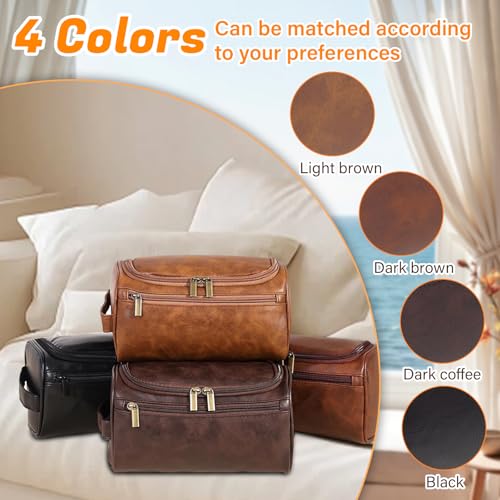 3-in-1 unisex PU toiletry bag: laser engraving & detachable waterproof section. Great personalized gifts (groomsmen, Father's Day, birthdays) — ideal for travel, gym, camping