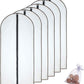 Garment Bag Black Side Breathable Clear Full Zipper Bags for Clothes Storage (24'' x 40'', Black + Balls)