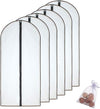 Garment Bag Black Side Breathable Clear Full Zipper Bags for Clothes Storage (24'' x 40'', Black + Balls)