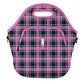 LunchTote Zippered Bag Insulated Neoprene Caddy (Berry Plaid / X-Large 6.5 Quart Lunch Tote)