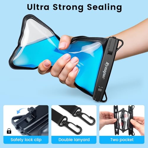 IPX8 Double Space Waterproof Phone Pouch up to 8.5'' (2 Count)