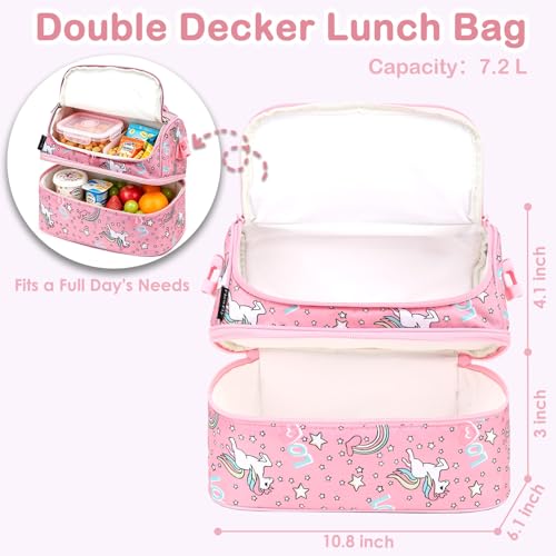 Double Decker Cooler Insulated Lunch Bag Large Tote for Boys
