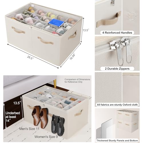 Shoe Organizer for Closet 2 Pack (2 Count)
