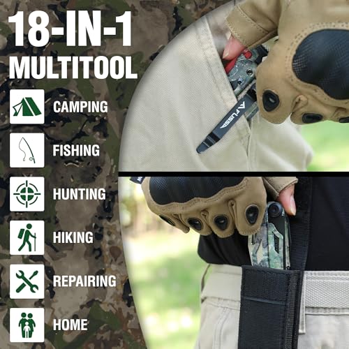 18-in-1 Camo EDC Multitool Pliers Fire Starter with Sheath