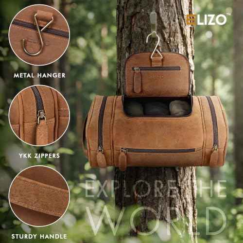 Real Leather Toiletry Bag for Men