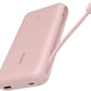 Belkin Portable Charger, Power Bank with Integrated Cable 20000 mAh 30W - Fast Charging USB C Power Delivery, iPhone Charger - iPhone 16 Series, iPad Pro, Galaxy S25 Series, & More - Pink