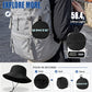 Water Resistant UPF 50+ Sun Bucket Hat Packable Brimmed for Women Men Black