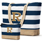 Beach Bag Initial Beach Tote with Makeup Bag for Travel
