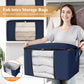 6 Pack Storage Bags for Clothes Blanket Storage Bins with Lids (6 Count)