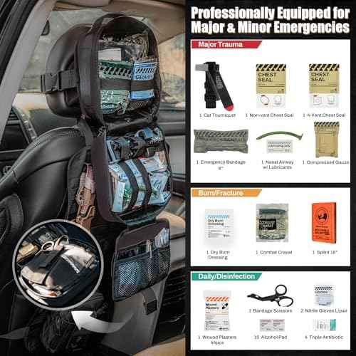 Vehicle IFAK Trauma Kit with CAT Tourniquet Black