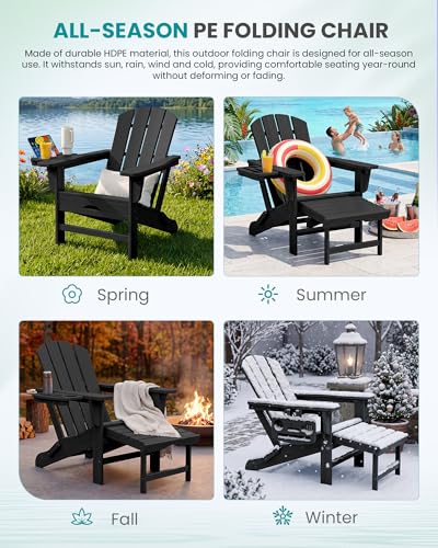 Folding Adjustable Adirondack Chair with Footrest