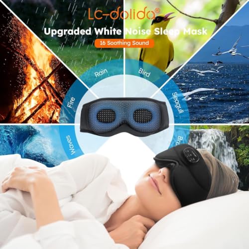 White Noise Bluetooth 5.4 Sleep Eye Mask with Timer