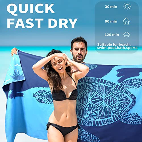 Microfiber Beach Towel Oversized 71x32 Multiple with Bag 6 Pack Bulk (6 Count)