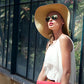Womens Straw Hat Foldable Wide Brim Floppy Beach Sun Hat for Women Roll up Cap UPF 50+ Adjustable Strap Vacation