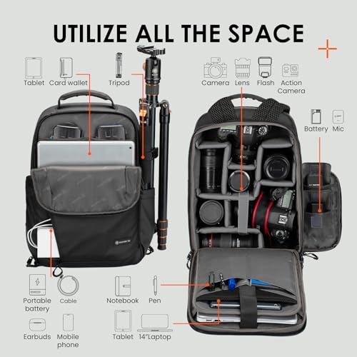 Urban Camera Backpack for Photographers Compact 12.5L Black TRL