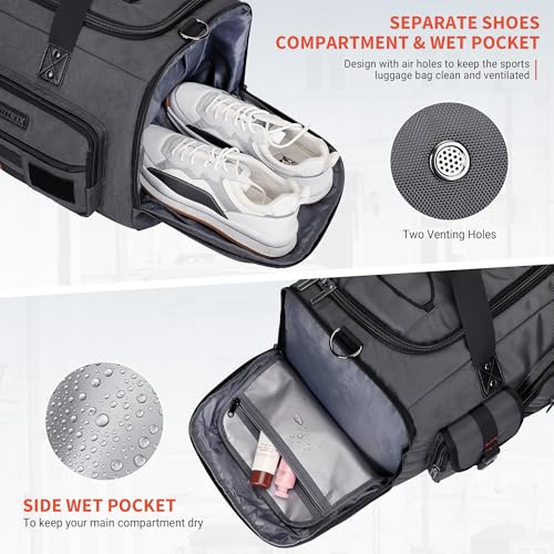 Duffle Bag for Men 3 in 1 Convertible 40L Nylon Gym Travel Backpack