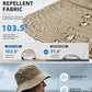 Water Resistant UPF 50+ Sun Bucket Hat Packable Brimmed for Women Men Khaki
