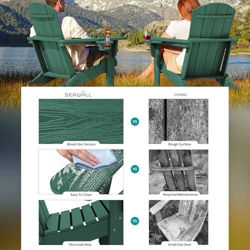 Outdoor Adirondack Chair Set of 2 with Cup Holders (2 Count)