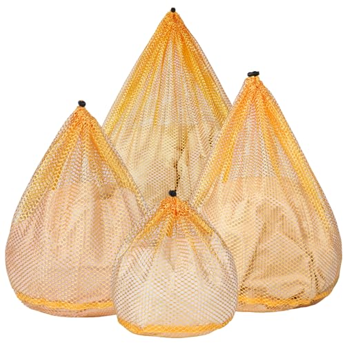 4Pcs Mesh Laundry Bags Washing Machine Mesh Wash Bags for Clothes (4 Count)