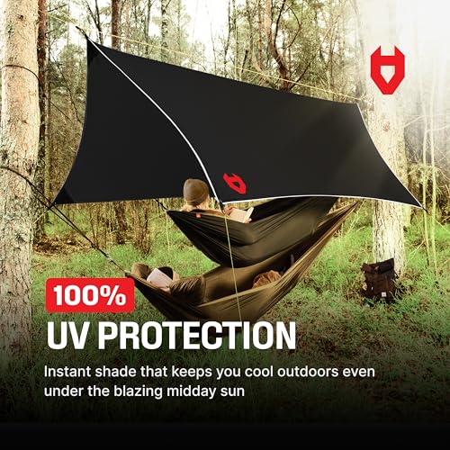 Rain Fly 12x10 Lightweight Survival Camping Tarp; 100% Waterproof; Makes a Great Backpacking Tarp or Hammock Shelter; Comes in Multiple Colors