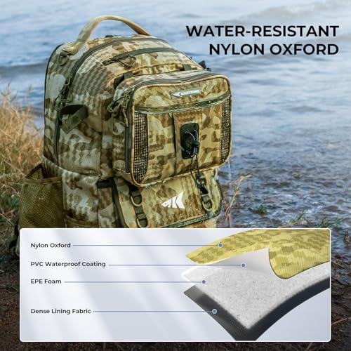 BaitSpace Fishing Backpack with Bait Binder & 2 Rod Holders