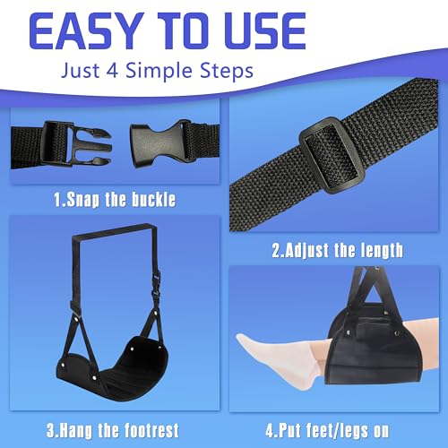 2 Pack Airplane Foot Hammock for Plane Travel (2 Count)