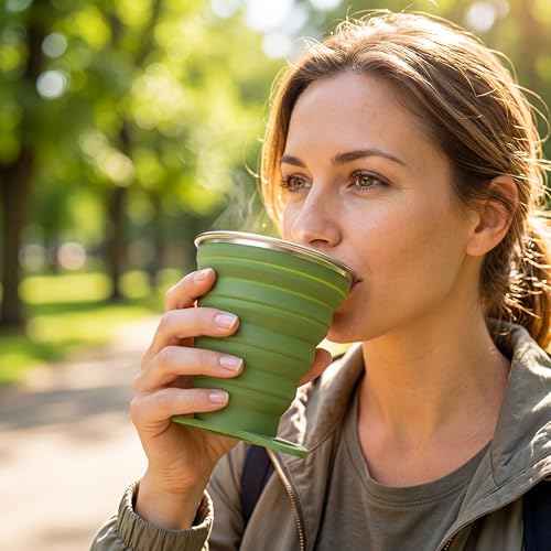 Silicone Collapsible Travel Cup with Lids