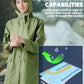 Waterproof Rain Poncho for Women Packable Hooded Raincoat with Pocket