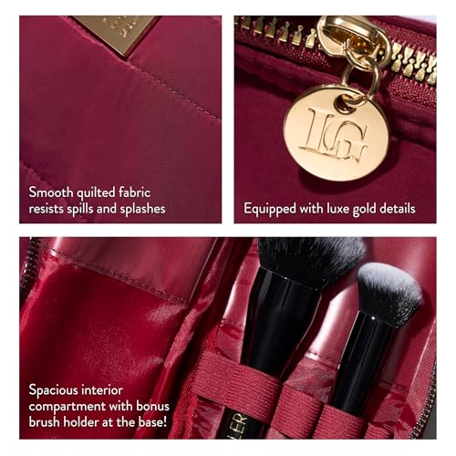 Quilted Makeup Bag with Brush Case