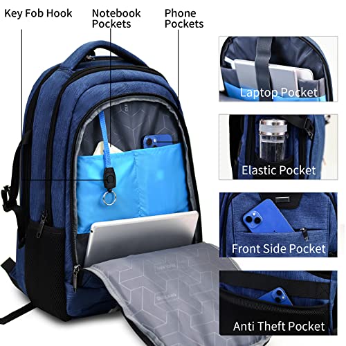 DUALSNG Travel Work Laptop Backpack With USB Charging Port Fits 15.6 15 14 13 Inch Laptop and Notebook Business Anti Theft College Computer Bag Back Pack for Women Men