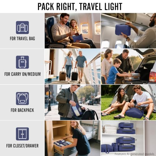 10 Set Packing Cubes for Travel Essentials (99 Count)