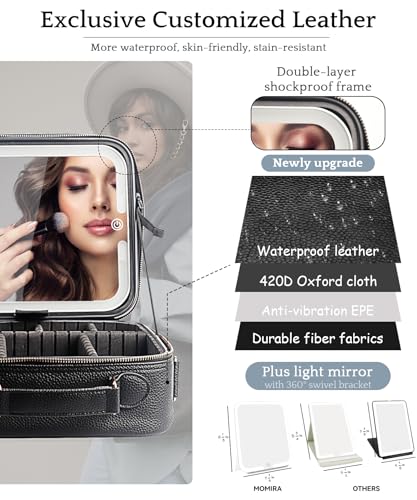 Travel Makeup Bag Cosmetic Bag with Lighted Mirror