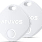 ATUVOS Air Tracker Tags-2 Pack, Bluetooth Luggage Tracker & Keys Finder Works with Apple Find My (iOS Only), Item Finders for Suitcases, Wallets, Bags, Waterproof IP67, Replaceable Battery, Anti-Lost