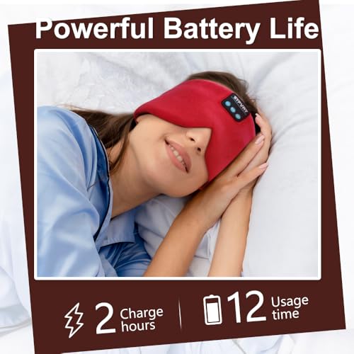 Sleep Mask Bluetooth 5.4 Headphones Soft Wireless Headband Eye Mask Blackout with Microphone