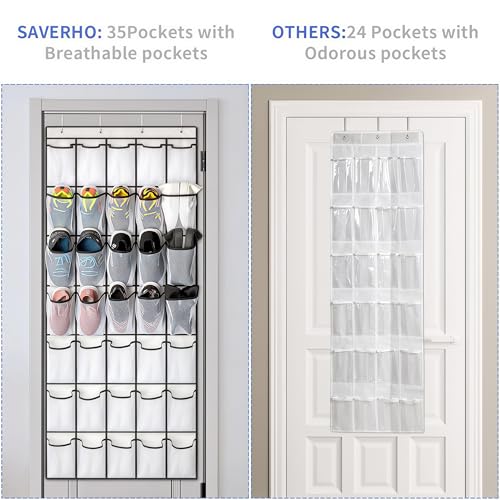 35 Pockets Over the Door Shoe Organizer