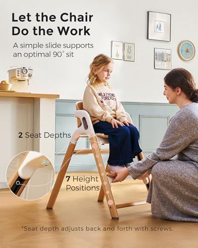 DinerPal Wooden High Chair for Babies & Toddlers
