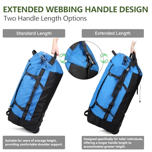 86L Collapsible Wheeled Duffle Bag Waterproof