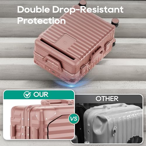 20 Inch Carry on Luggage with Aluminium Frame and Front Pocket