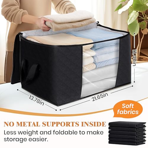 8 Pack Storage Bags for Clothes Blanket Storage Bins with Lids (8 Count)