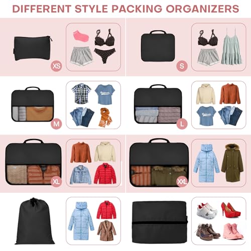 8 PCS Compression Packing Cubes for Travel Women