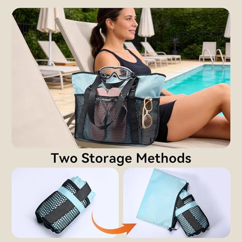 Large Beach Bag with Zipper