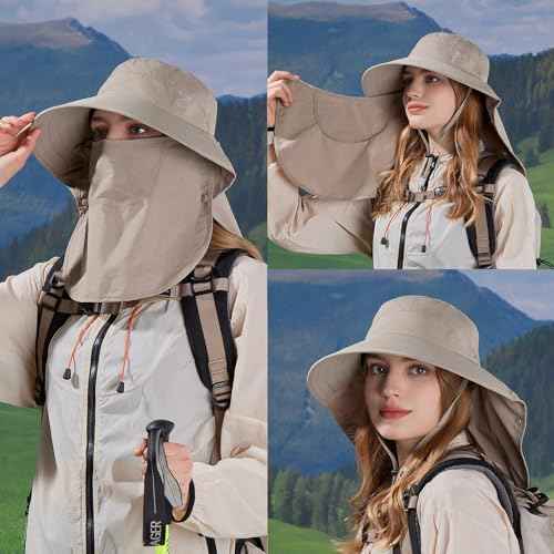 Sun Hat for Men Women with Neck Flap