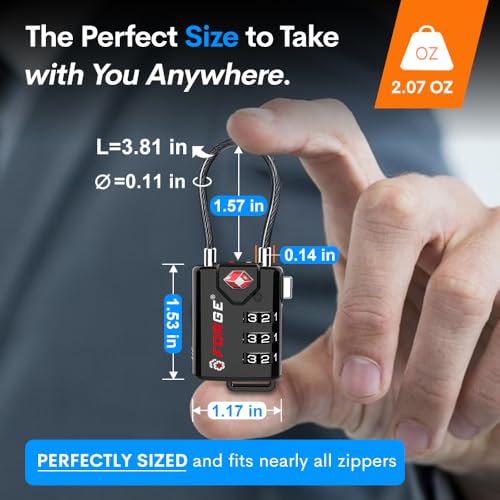 TSA Approved Cable Luggage Locks (2 Count)