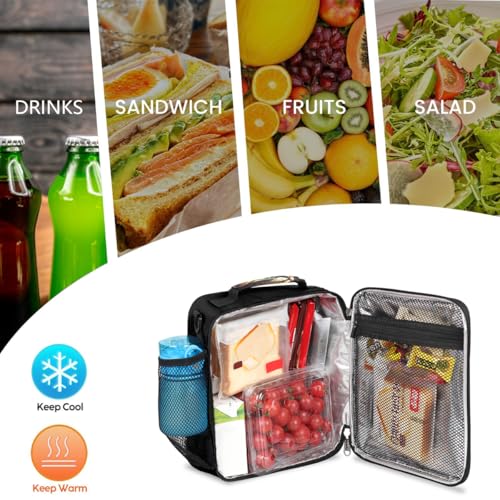 Cat Kitten Cute Kids Lunch Box for Girls Boys Reusable Insulated Lunch Bag for Kids Toddler Thermal Cooler Spacious Lunchbox with Shoulder Strap Lunchbag for School Work Picnic (print 15)