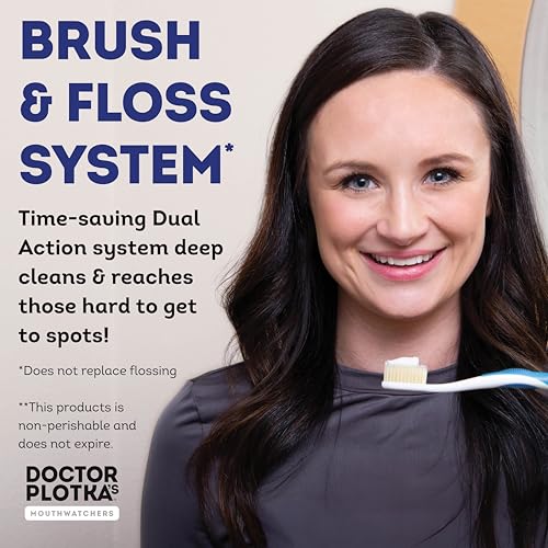 Dr Plotkas Soft Bristle Flossing Toothbrush Manual Soft Toothbrush for Adults